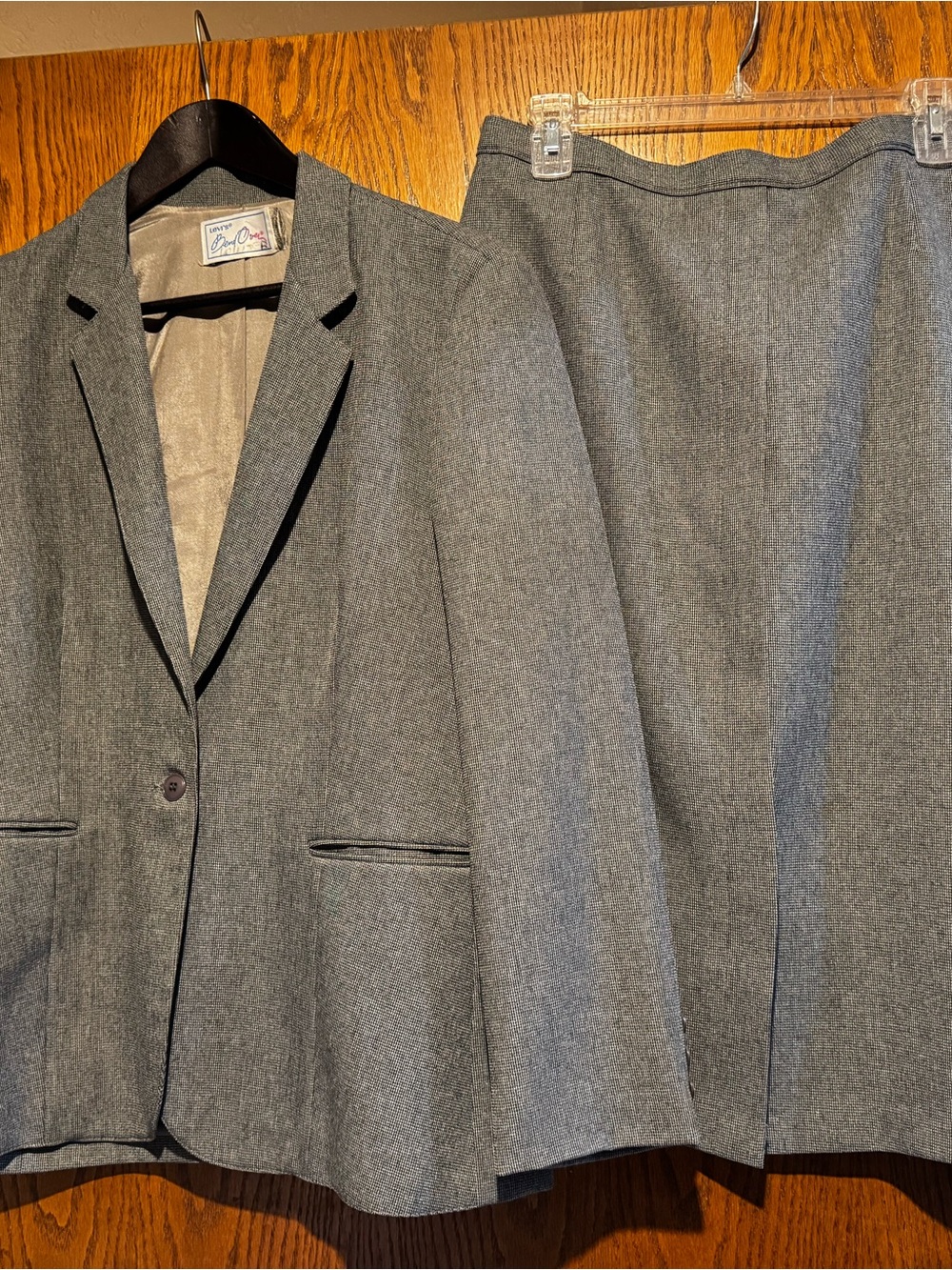 Vintage  Levi's Women's Gray Skirt Suit Set